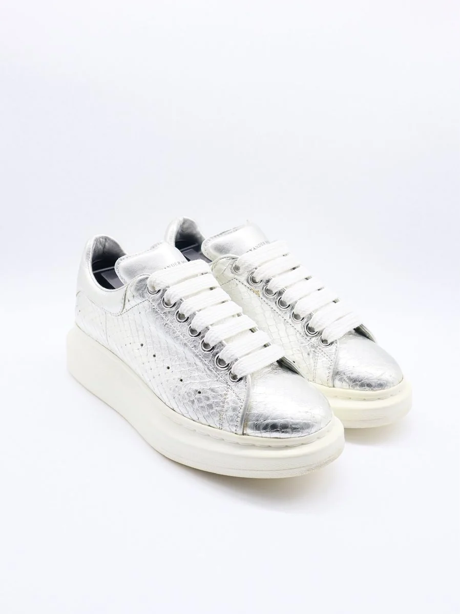Alexander Mcqueen Silver Cocodrile